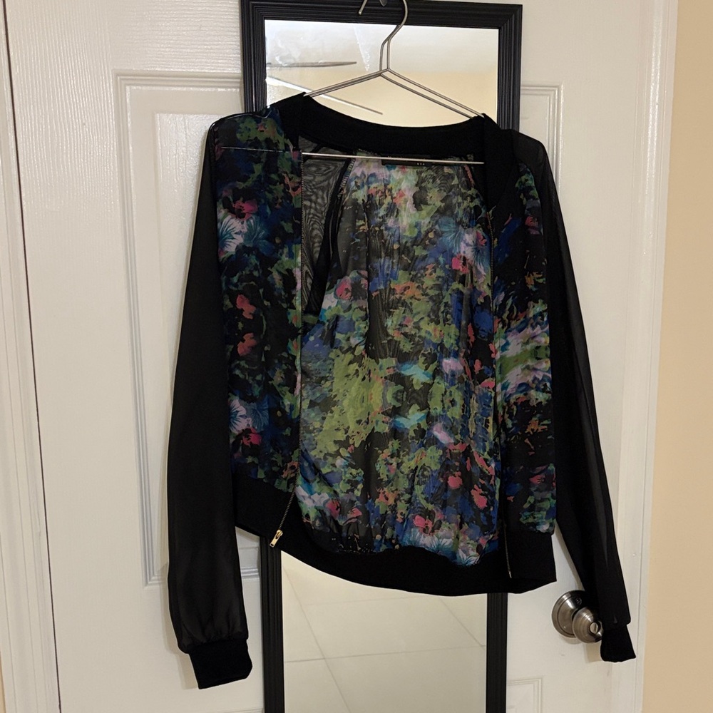 Floral Black Women's Jacket